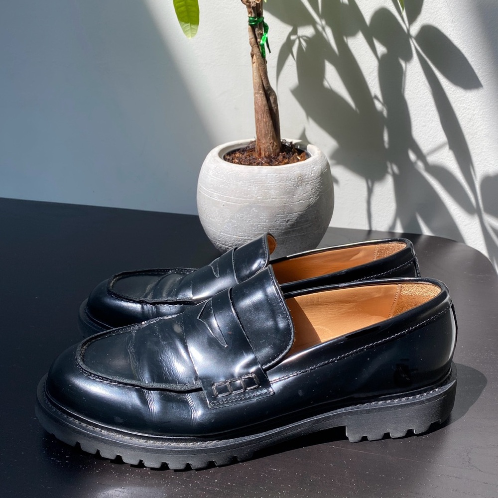 Thursday Penny Loafers Black Patent Leather Women’s Size 9.5